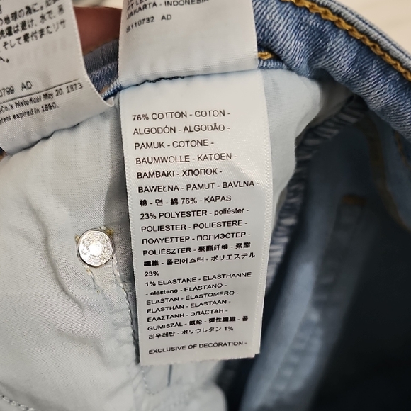 Levi's 721 High Rise Skinny Light Wash Jeans Womens Size 29 Stretchy - Picture 9 of 9